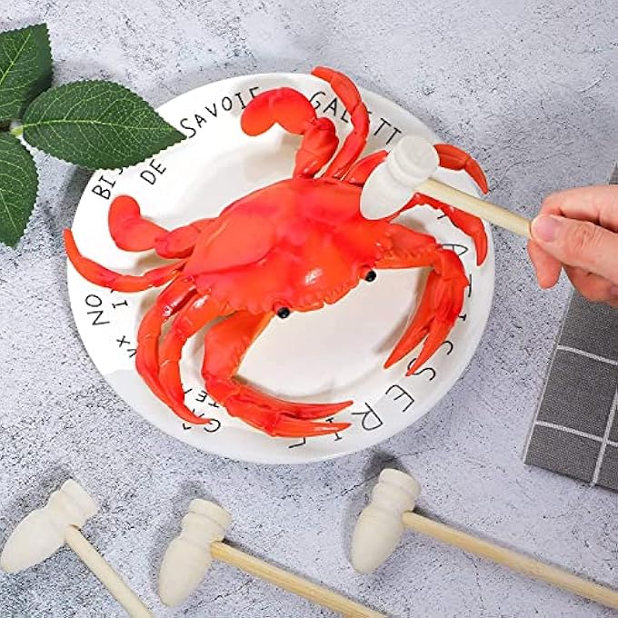 MINI WOODEN HAMMERS CRAB MALLET SEAFOOD HAMMERS MALLET POUNDING TOYS MARTILLO DE MADERA WOODEN SOLID NATURAL HAMMERS FOR BOYS, GIRLS, ADULTS TO CRACK CHOCOLATE 14 PIECES - Image 2