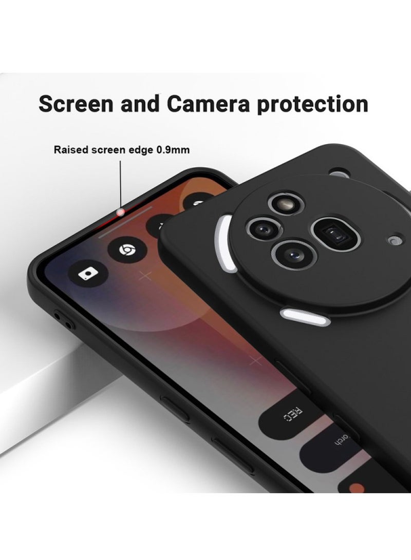 دبليو تيك غطاء حافظة سيليكون سائل بريميوم ناعم من Nothing Phone (3a) Pro 5G 2025 (MCRPSN) - أسود - Image 4