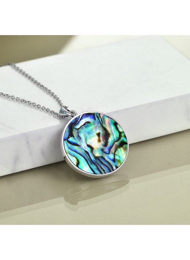 POPLYKE - Peace Sign Hippie Pendant Necklace Sterling Silver Abalone Filigree Flower Jewelry For Women - Image 1
