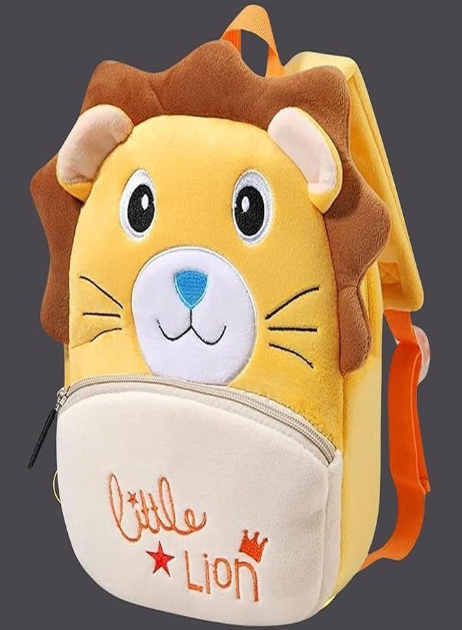 MELVIS حقيبة ظهر ميلفيس للأطفال الصغار | حقيبة سفر صغيرة بتصميم حيوانات كرتونية قطيفة للأطفال من عمر سنة إلى 5 سنوات | حجم صغير (أسد صغير) - Image 2