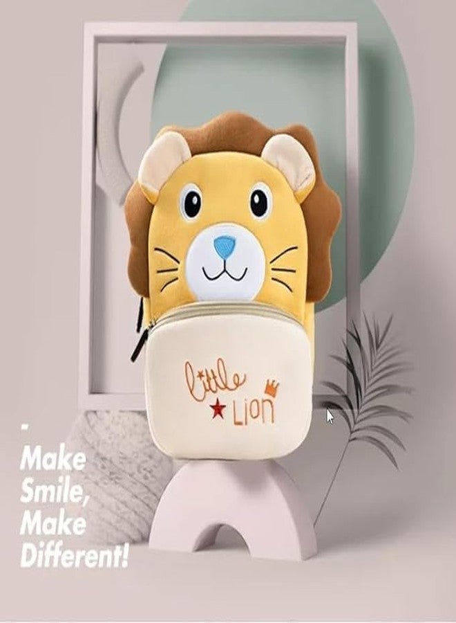 MELVIS حقيبة ظهر ميلفيس للأطفال الصغار | حقيبة سفر صغيرة بتصميم حيوانات كرتونية قطيفة للأطفال من عمر سنة إلى 5 سنوات | حجم صغير (أسد صغير) - Image 5