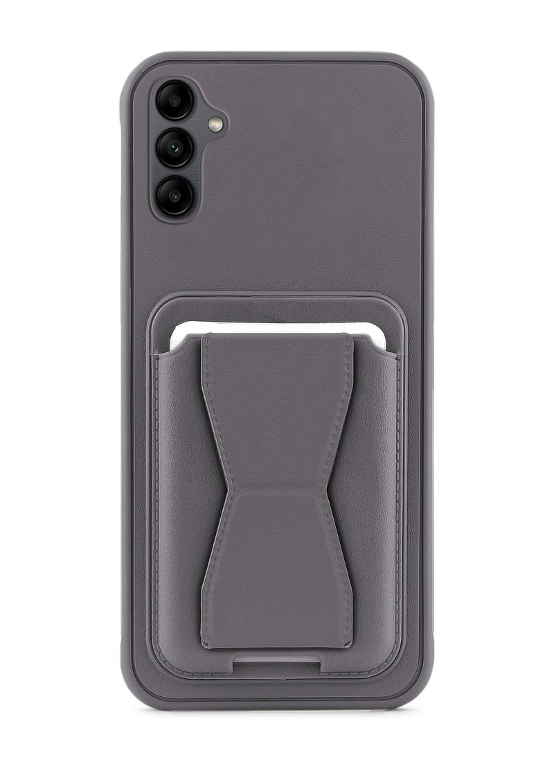 Generic - Leather back cover with card wallet Foldable Shockpoof Case compatible with Samsung Galaxy A56/A36 (Dark Grey) - Image 1