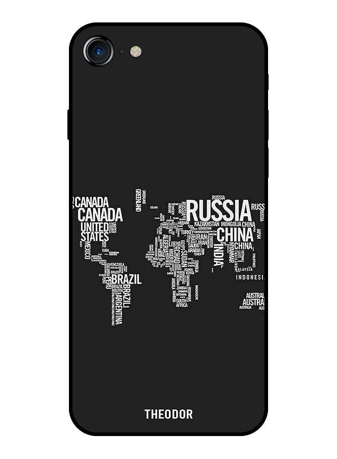 Theodor Protective Case Cover For Apple Iphone SE 2022 Written World Map - Image 1