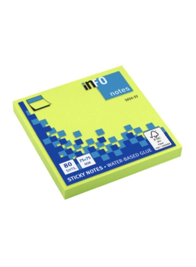 infonotes - STICKY NOTES, 75x 75mm,80 sheets - GREEN