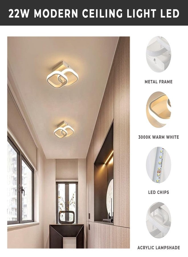 Desidiya Modern Dimmable LED Chandelier Light, 2 Big Square Flush Mount Fixture with Adjustable Light, Three Colour Dimming for Bedroom, Living Room False Ceiling Light, Acrylic Fancy Ceiling Lamp - Image 4