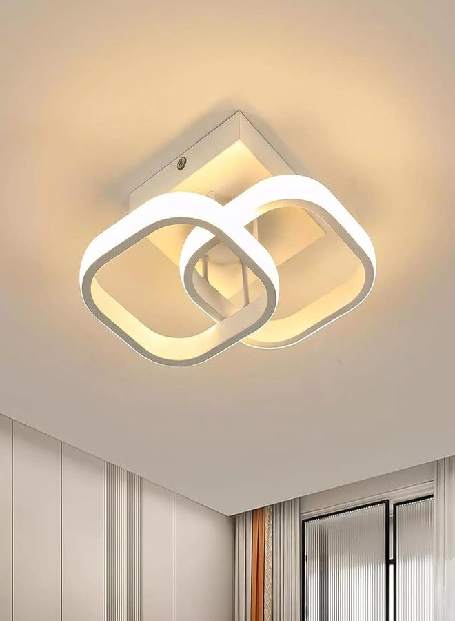 Desidiya Modern Dimmable LED Chandelier Light, 2 Big Square Flush Mount Fixture with Adjustable Light, Three Colour Dimming for Bedroom, Living Room False Ceiling Light, Acrylic Fancy Ceiling Lamp - Image 1