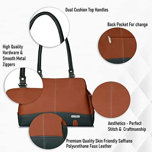 Fostelo Women's Helena Satchel Tote Handbag for Women | Ladies Purse | Stylish Shoulder Bag | Gift For Women | Tan - Image 2