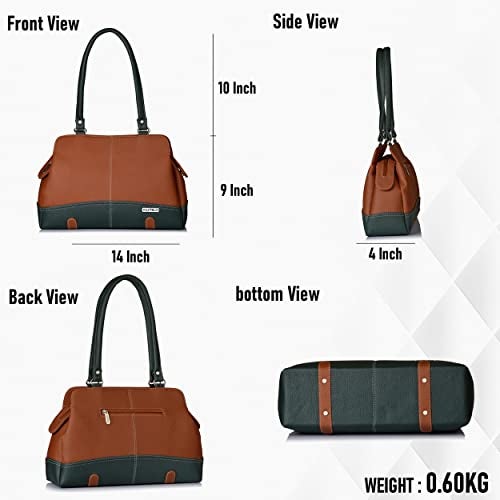 Fostelo Women's Helena Satchel Tote Handbag for Women | Ladies Purse | Stylish Shoulder Bag | Gift For Women | Tan - Image 3
