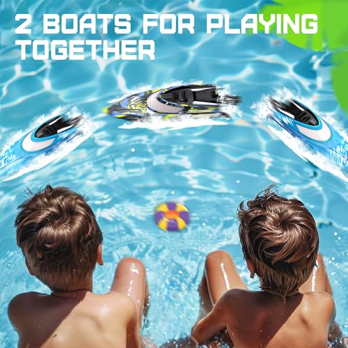 BEZGAR RC Boat, 2 Packs 12 inch Fast Speed RC Boat 30 KPH with A Portable Suitcase for Lakes & Pools & Salt Water, Summer Toys for Adults and Ideal Gifts for Kids Boys Age 6 7 8-12 Years Old - TX2P1 - Image 5