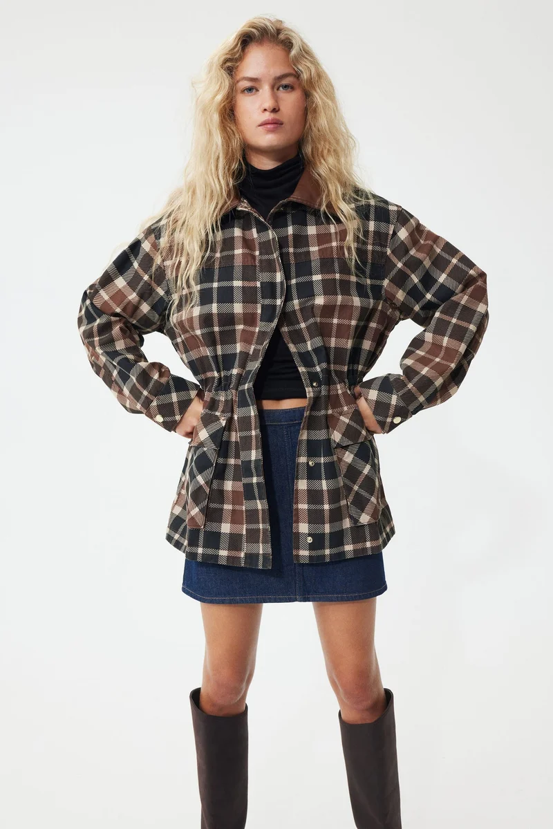 H&M Coated-collar twill jacket