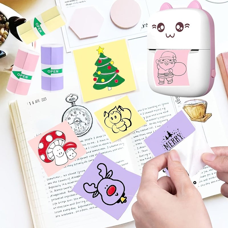 Blue Portable Wireless Printer Inkless USB Rechargeable Compatible Android iOS High Resolution - Image 2
