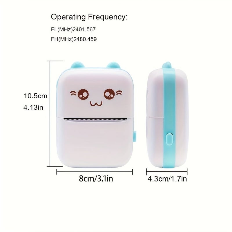 Blue Portable Wireless Printer Inkless USB Rechargeable Compatible Android iOS High Resolution - Image 5