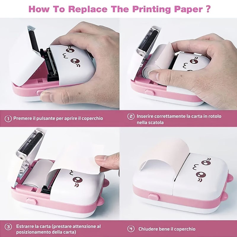 Blue Portable Wireless Printer Inkless USB Rechargeable Compatible Android iOS High Resolution - Image 3