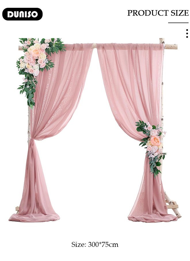 DUNISO Wedding Arch Draping Fabric, Wedding Drapery, Sheer Fabric for Draping, Chiffon Fabric Drapery Sheer Backdrop Curtains, Wedding Table Runner for Wedding Ceremony Party Reception Decorations  - Image 2