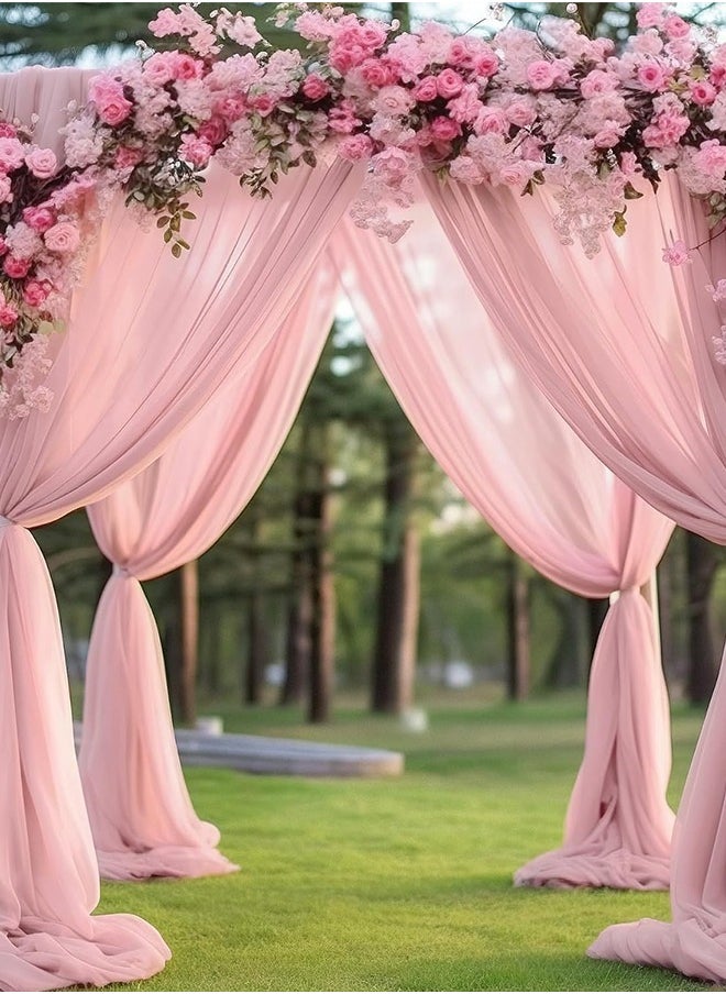 DUNISO Wedding Arch Draping Fabric, Wedding Drapery, Sheer Fabric for Draping, Chiffon Fabric Drapery Sheer Backdrop Curtains, Wedding Table Runner for Wedding Ceremony Party Reception Decorations  - Image 1