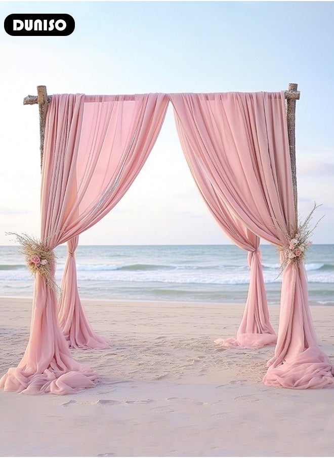 DUNISO Wedding Arch Draping Fabric, Wedding Drapery, Sheer Fabric for Draping, Chiffon Fabric Drapery Sheer Backdrop Curtains, Wedding Table Runner for Wedding Ceremony Party Reception Decorations  - Image 5