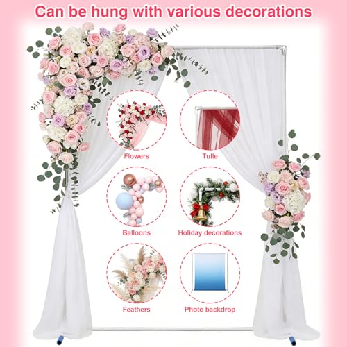 HomeRight Wedding Arch Backdrop Stand,7x5 FT Metal Arch Backdrop Stand for Ceremony Square Stainless Steel Arched Frame Decoration for Wedding,Birthday,Party,Anniversary,Baby Shower,Garden Decorations - Image 5