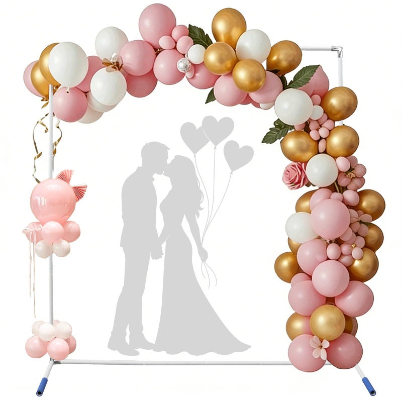 HomeRight Wedding Arch Backdrop Stand,7x5 FT Metal Arch Backdrop Stand for Ceremony Square Stainless Steel Arched Frame Decoration for Wedding,Birthday,Party,Anniversary,Baby Shower,Garden Decorations - Image 2