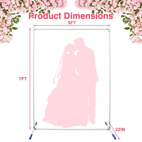 HomeRight Wedding Arch Backdrop Stand,7x5 FT Metal Arch Backdrop Stand for Ceremony Square Stainless Steel Arched Frame Decoration for Wedding,Birthday,Party,Anniversary,Baby Shower,Garden Decorations - Image 3