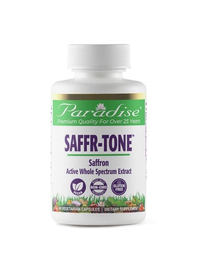 Paradise Herbs - Saffr-Tone, Saffron Extract, Active Whole Spectrum Extract, Vegan, Non GMO, Gluten Free, 60 Vegetarian Capsules - Image 1