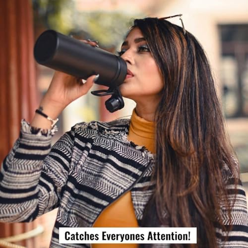 InstaCuppa Insulated Water Bottle 1000 mL, Double-Wall Thermosteel Flask, Vacuum Insulated Stainless Steel | Retains Hot and Cold Temperatures, Black - Image 4