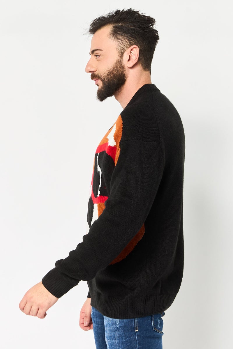 Selected Homme Men Crew Neck Knitted Sweater, Black - Image 3