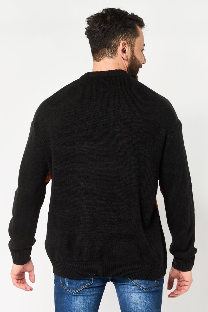 Selected Homme Men Crew Neck Knitted Sweater, Black - Image 4