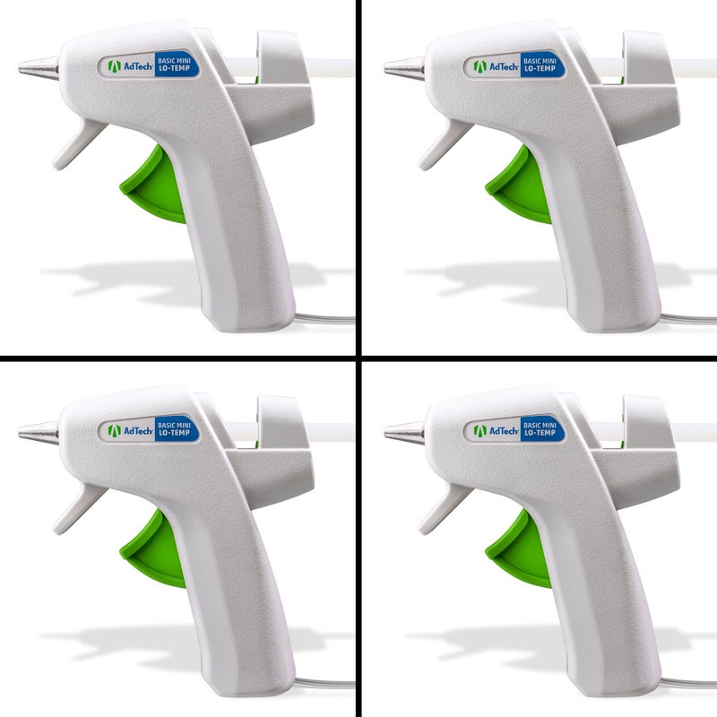 AdTech 4pk Low Temp Mini Hot Glue Guns White