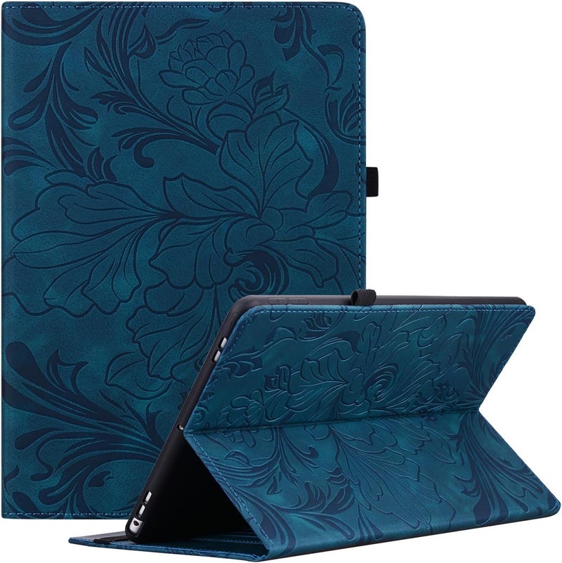 أليلانج غطاء لجهاز Amazon Fire HD 8 اللوحي الجديد تمامًا (الإصدار الثاني عشر/العاشر، إصدار 2024/2022/2020)، غطاء لوحي وقائي بمشاهدة متعددة الزوايا مع حامل قابل للطي وحامل قلم - أزرق - Image 1