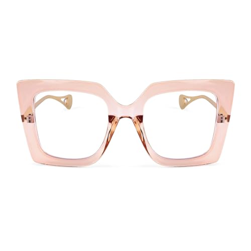 Karsaer Oversized Square Blue Light Blocking Glasses Eye Strain Glare Pearl Inlay Arm Cat Eye Fashion Eyewear E1054 - Image 2