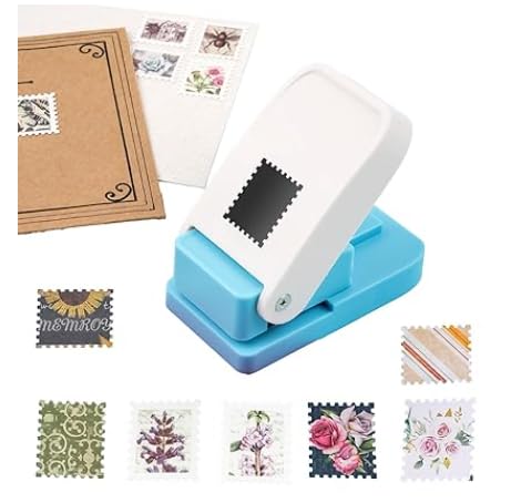 Ksheria Rectangular Postage Stamp Punch 1x0.8in – Scalloped Edge Lever Action for Scrapbooking, DIY Cards & Paper Craft, Scrapbooking DIY Card Making Durable Easy-to-Use Craft Tool - Image 5