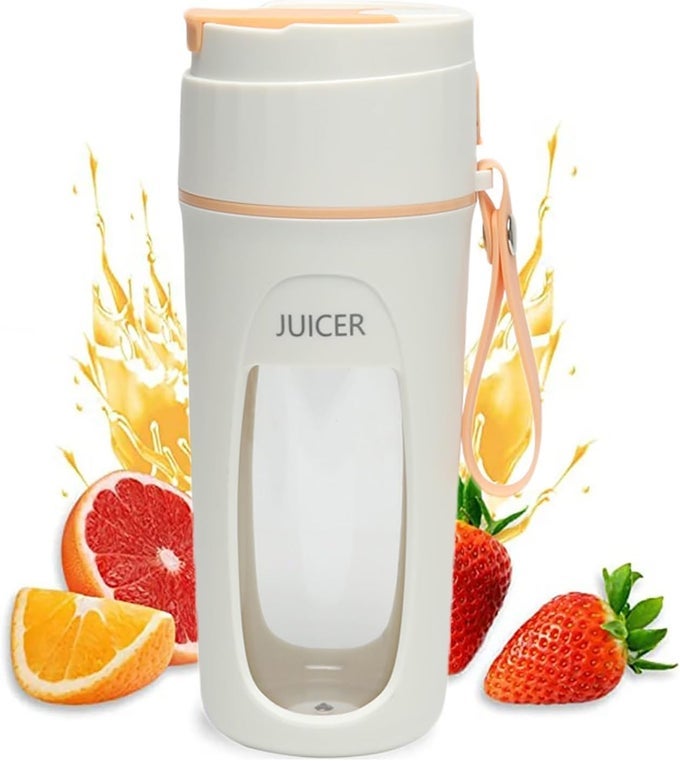 PORTABLE JUICE BLENDER BOTTLE MINI MIXER SMALL JUICER CORDLESS SMOOTHIE CRUSHING ICE FRUITS AND VEGETABLES MULTIPURPOSE 10 BLADES 114 FL OZ 340 ML MULTICOLOUR