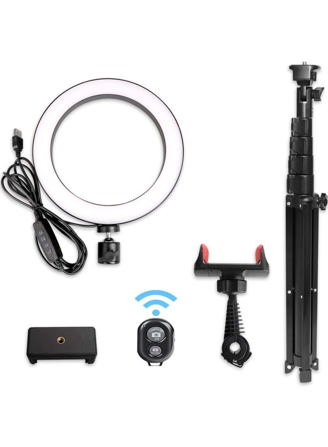 Ring Light10 Inch 8 Inch 20CM Selfie Fill Light Net Red Live Mobile Phone Beauty Ring Light Gift-Color:14inch /36cm Arc + Pan/tilt + Mobile Phone Clip + 210cm Tripod + Bluetooth Remote Control (three Camera Slots)  - Image 5