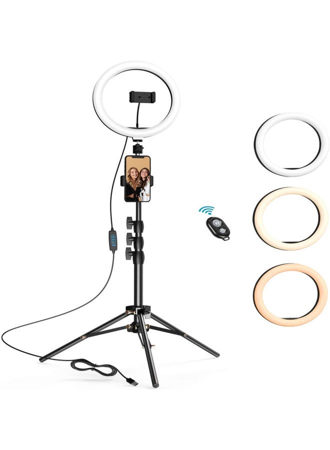 Ring Light10 Inch 8 Inch 20CM Selfie Fill Light Net Red Live Mobile Phone Beauty Ring Light Gift-Color:14inch /36cm Arc + Pan/tilt + Mobile Phone Clip + 210cm Tripod + Bluetooth Remote Control (three Camera Slots)  - Image 1