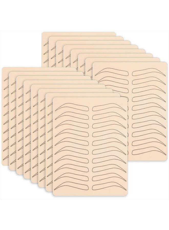 Maitys 16 قطعة من مستلزمات الميكروبليدنج جلد ممارسة مزدوج الجوانب للحواجب بدون حبر جلد مكياج سيليكون لممارسة الحواجب (أسود) - Image 1