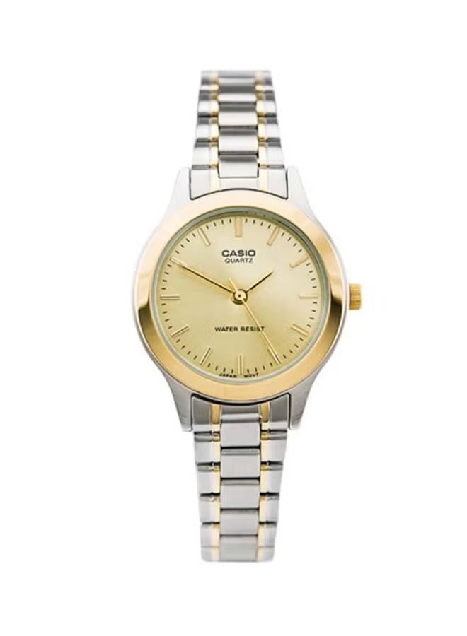 Casio Quartz Analog Wrist Watch for Men & Women – Classic Stainless Steel Two-Tone Silver & Gold Bracelet, Water Resistant, Elegant Casual Dress Watch for Everyday & Formal Wear - Image 1
