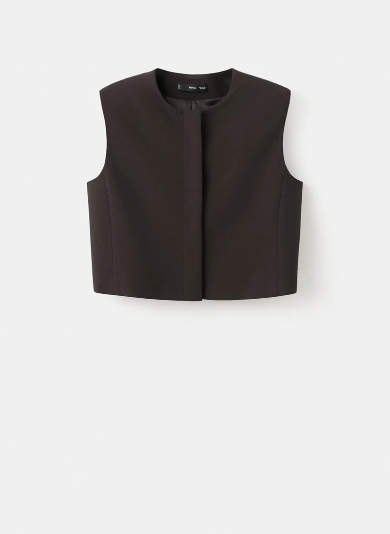 مانجو بلوزة قصيرة من مزيج الصوف