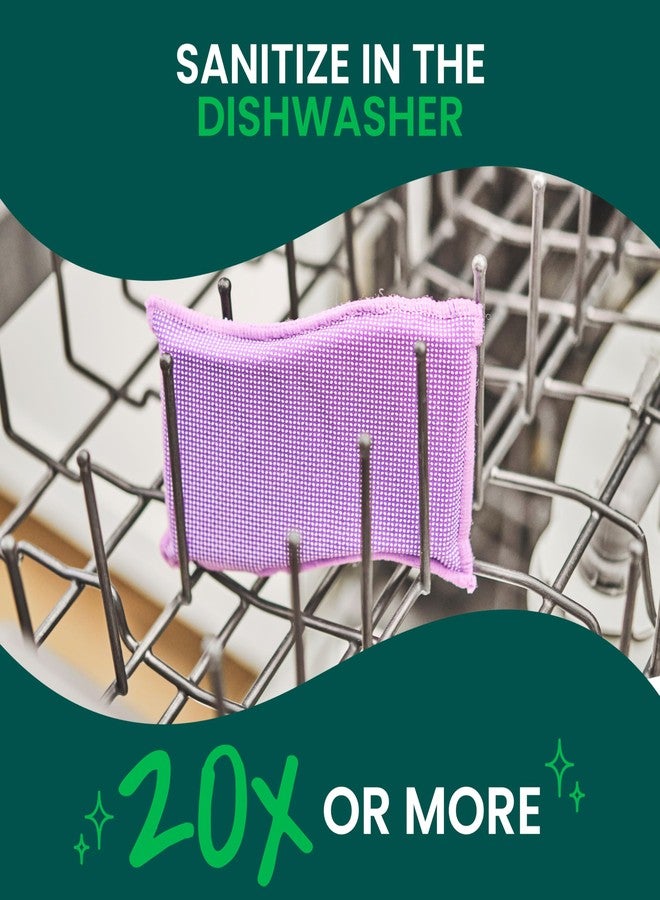 3M Scotch-Brite Dobie Stay Clean Scrubbers, Non-Scratch Dual-Sided Dish Sponges with Absorbent Cloth Side, Odor Resistant Scrubbing Pads for Dishes and Household Cleaning, 8-Pack - Image 5