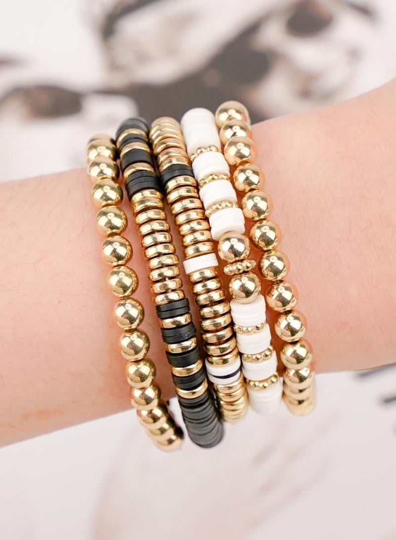 Clay Beads Bracelets for Women, Bracelet Making kit Golden Beads for Jewelry Making, Charms Bracelet Kit DIY Arts and Crafts Birthday Gifts Preppy - Image 4