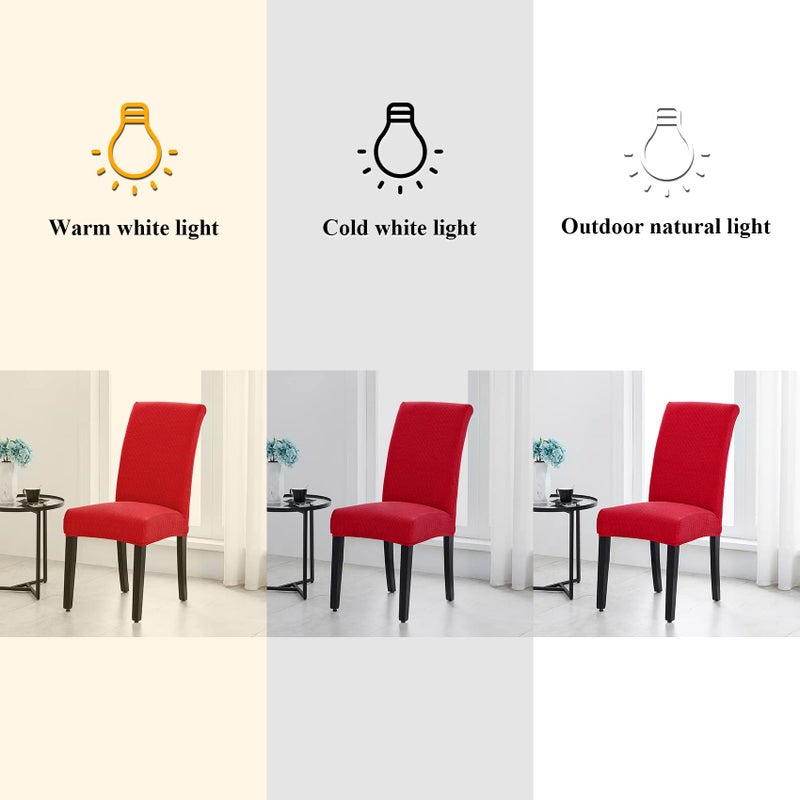 Joccun Christmas Chair Covers for Dining Room Set of 4,Dining Chair Slipcovers Stretch Dining Room Chair Covers Seat Protector,Washable Parsons Chair Cover for Home,Hotel,Banquet(Ruby,4 Pack) - Image 4