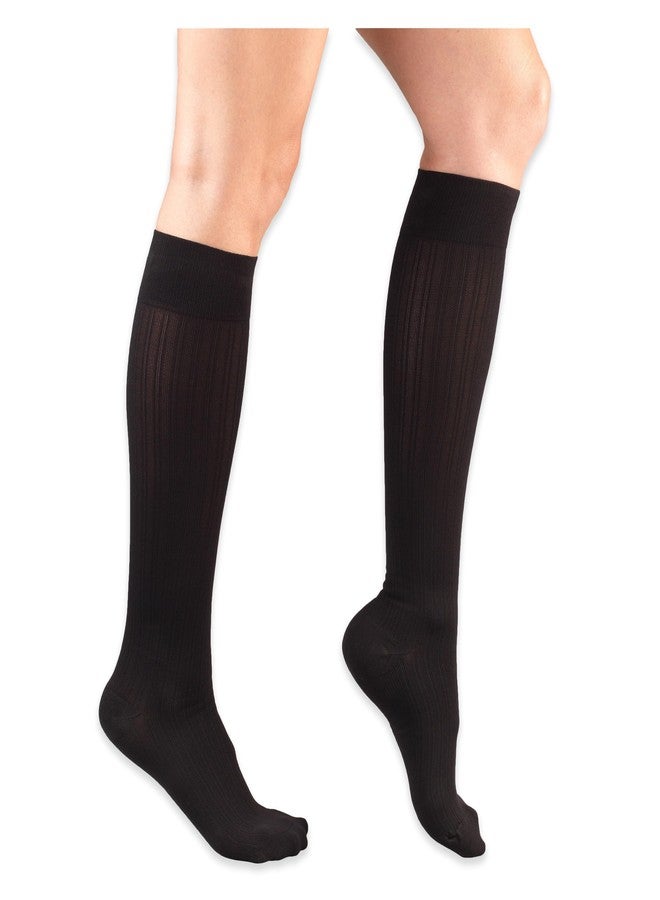Truform Medical Compression Socks, 20-30 mmHg, Women's Dress Socks, Knee High Over Calf Length, Black, Small - Image 2