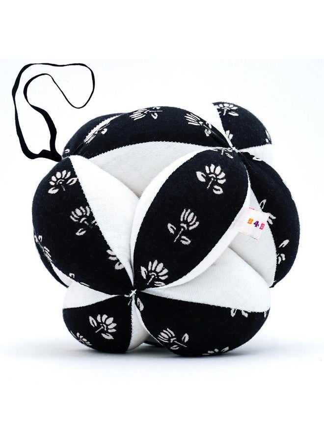 B4BRAIN Newborn Baby Rattle Clutch Ball | Hanging Toy Crib, Stroller, Car Seat | Montessori, Teething Safe | Soft, Black & White | Infant Development | Baby Shower Gift | 0,1,2,3,6 Months to 1 Year - Image 1