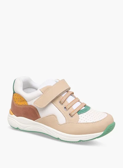 JUNIORS Boys Panelled Sneakers with Hook and Loop Closure