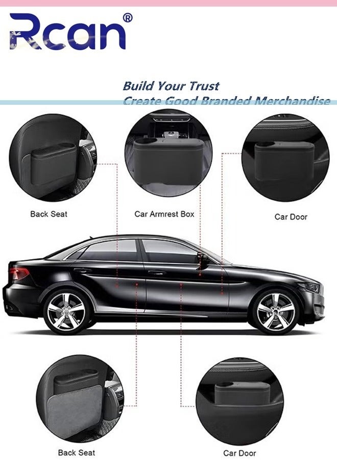 Rcan Car Trash Can with Cup Holder Car Garbage Bin Practical Car Accessory for Interior Organizer Detachable Car Organizer and Storage Trashcan - Image 2