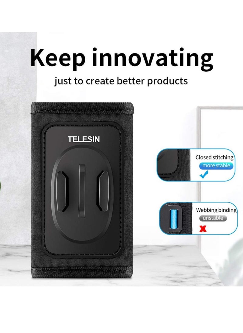 TELESIN - Bag Backpack Shoulder Strap Mount with Adjustable Shoulder Pad and J Hook,Strap Holder Attachment System for GoPro Hero 11 10 9 8 7 6 5,Session,DJI Osmo Action,Insta360 Accessories - Image 1