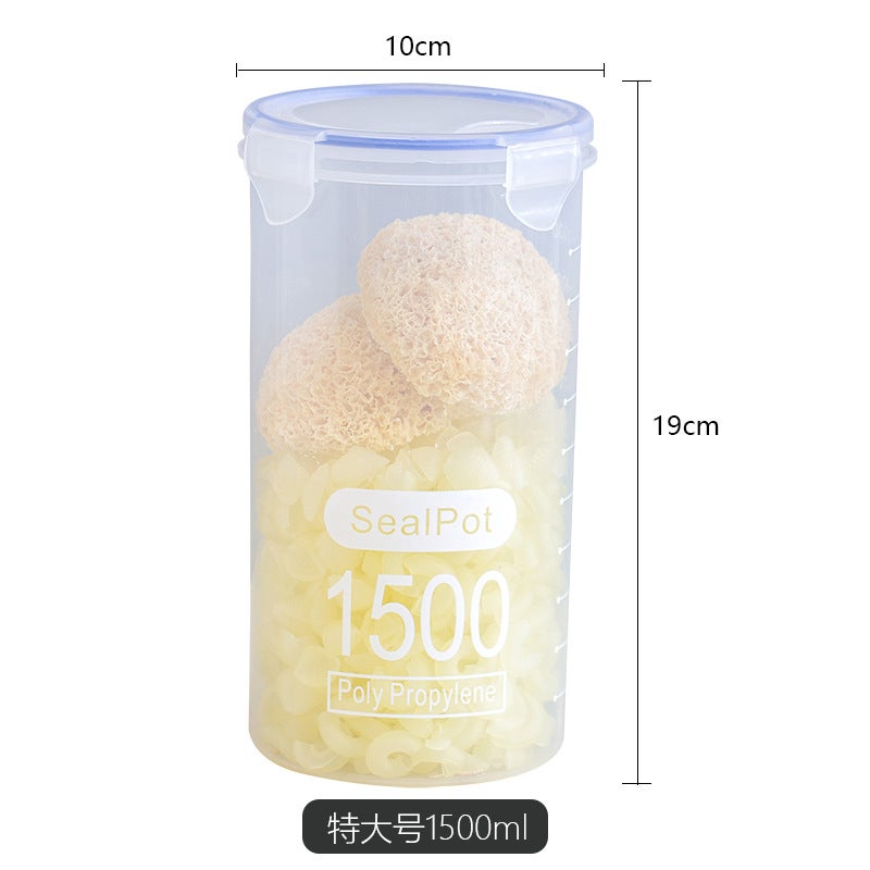 Large Sealed Transparent Plastic Sealed Jar Milk Powder Jar Food Jar Kitchen Grain Storage Box Storage Jar 1500ml 