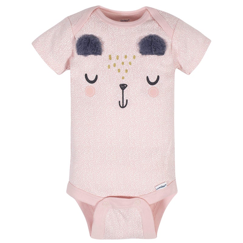 Gerber Baby Girls 8-pack Short Sleeve Onesies Bodysuits And Toddler T-Shirt Set, Bear Pink, 3-6 Months US - Image 2