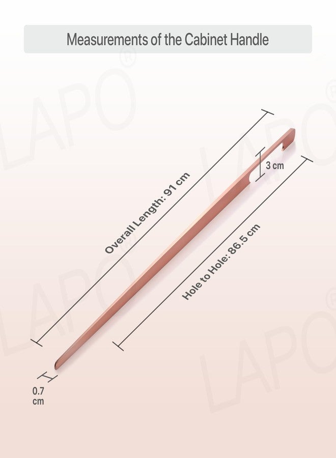 LAPO 36 Inch Drawer Handles for Kitchen, Rosegold Drawer & Window Handles for Almirahs, Cupboard Furniture’s (Pack of 2, Rosegold Finish, 3 Years Warranty) - Image 2