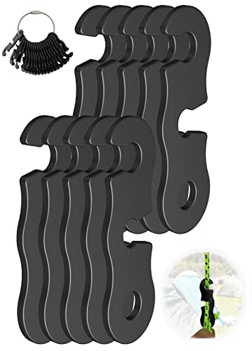 NACETURE Rope Tensioner Aluminum Alloy Camping Tent Guyline Cord Adjuster Camping of Gear for Camping Hiking Backpacking Ultralight Tent Stakes Guy Lines Black 10 Pack - Image 1