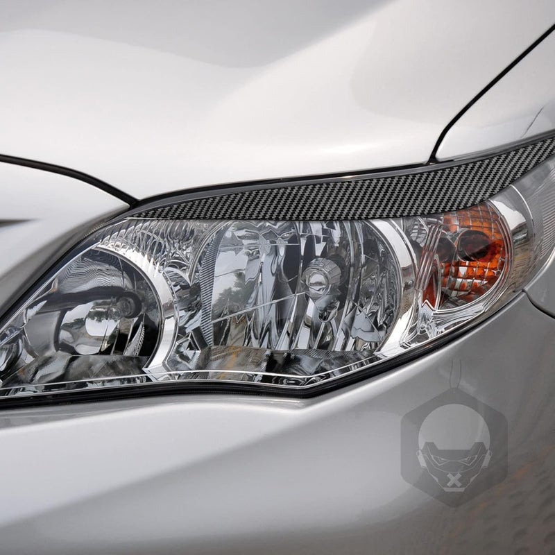 PJFUS Real Premium Carbon Fiber Car Headlight Eyebrow Cover Car Headlamp Eyelid Decorative Trim Sticker Auto Exterior Accessories Compatible with Toyota Corolla 2009 2010 2011 2012 2013 Black - Image 3